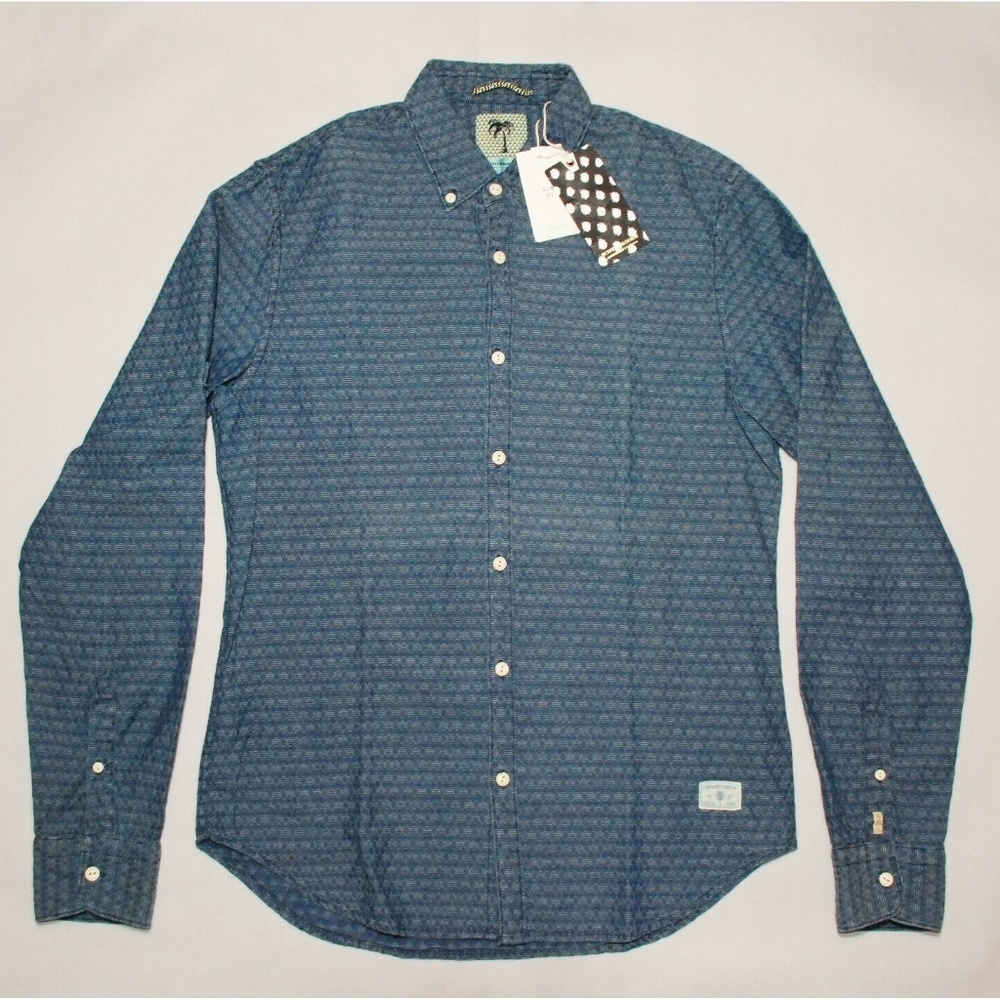 SCOTCH & SODA Men’s Carnaby Surf Button-Up Shirt Blue Size Medium